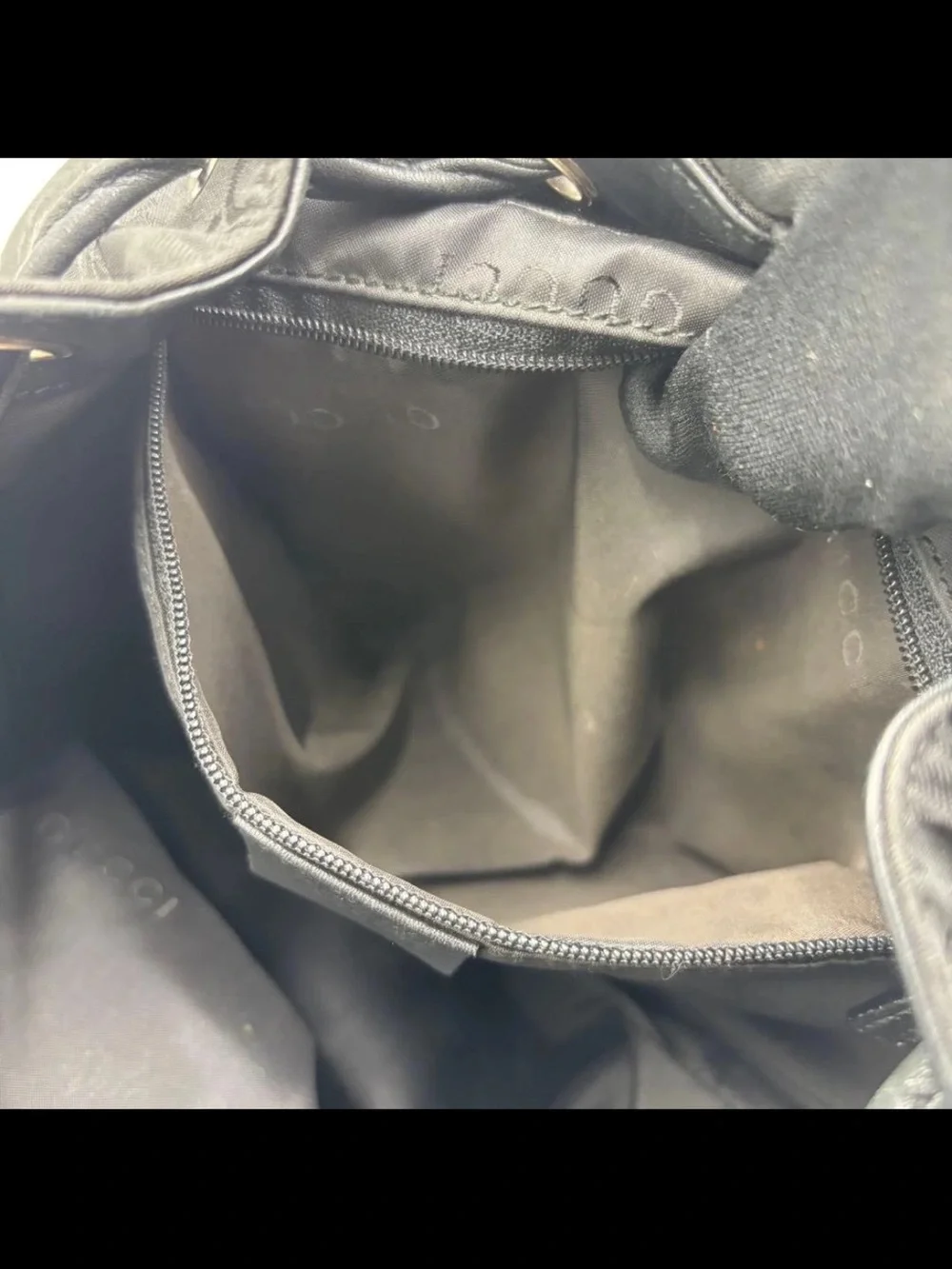 Gucci Black Monogram Canvas and Leather Backpack